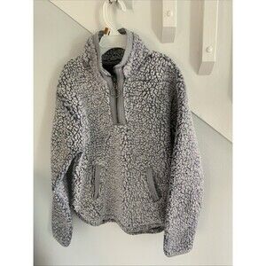 Cuddly Sherpa 1/4 Zip Pullover Jacket Girls Boys  Size 7/8 Faux Fur